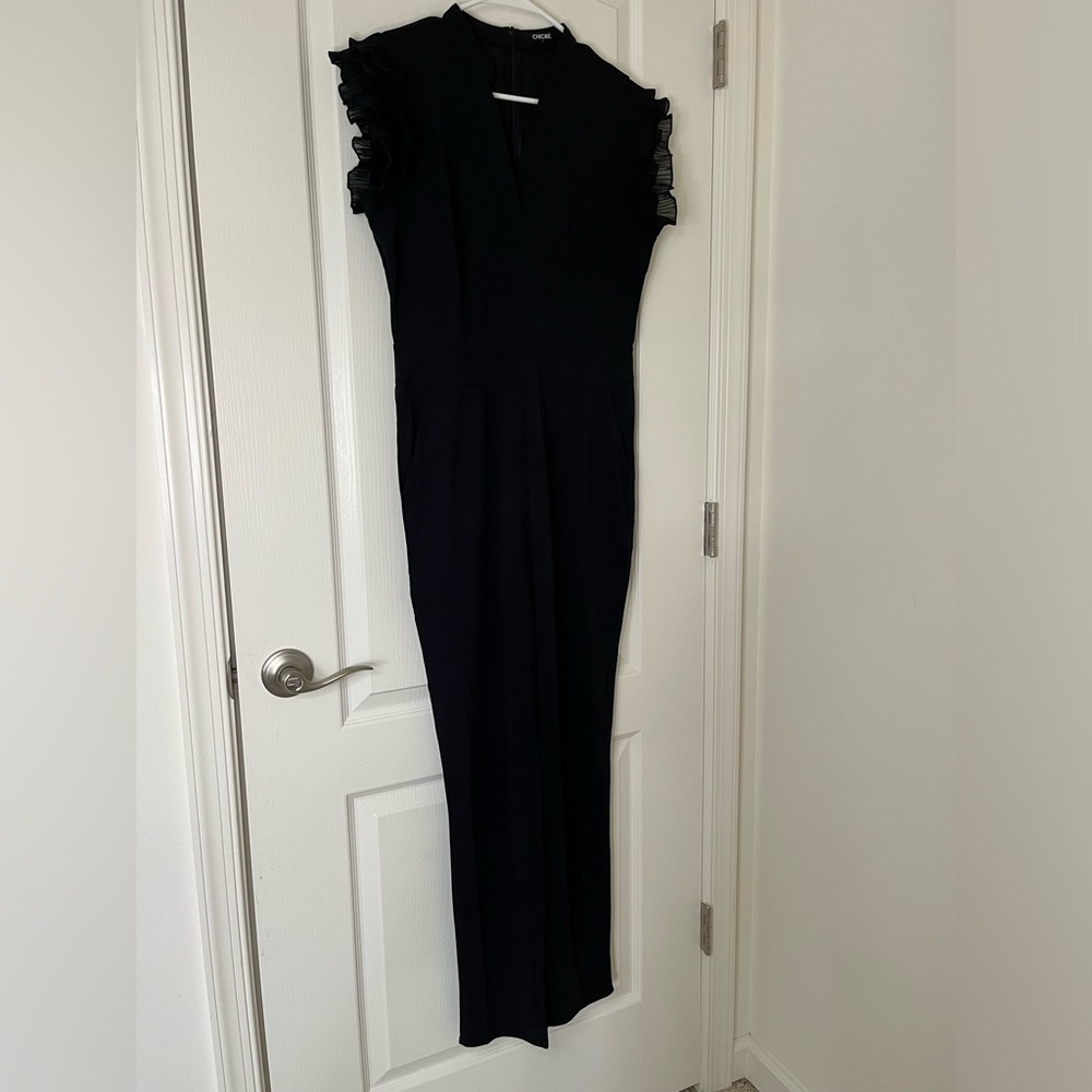 Black flutter sleeve CHICME jumpsuit